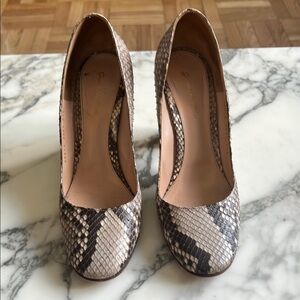 Gianvito Rossi Snakeskin Block High Heels, Size 41.5